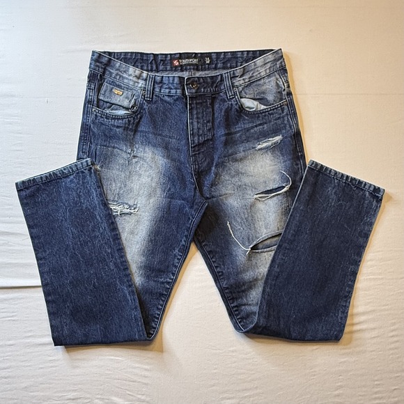 Southpole Jeans Mens 34x32 Distressed Denim Straight Leg Authentic Collection‎ - Picture 1 of 8